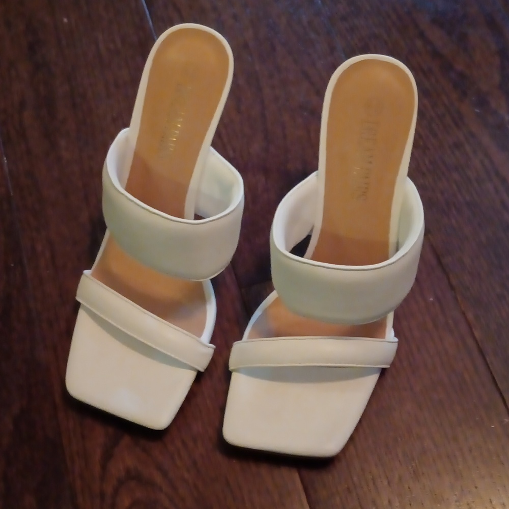 White fashion heels